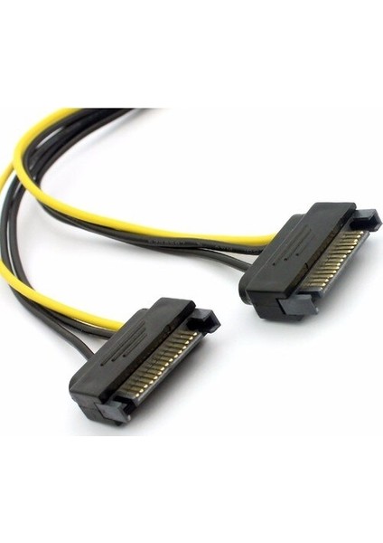 2x Sata To 8 Pin (6+2) Pci-E Express Güç Molex Power Kablosu Çevirici Dönüştürücü 4327