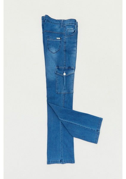 Yüksek Bel Kargo Cepli Kız Çocuk Jean modelleri