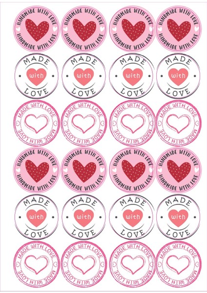 Love Heart Sticker - Kalp Sticker - Love Sticker - Paketleme Sticker - Notebook Sticker -