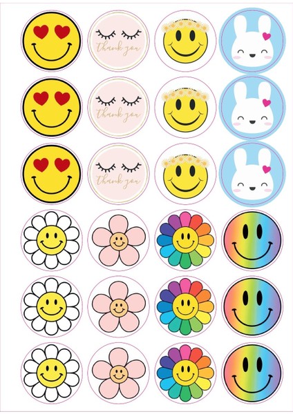 Emtory Home Emoji Sticker - Paketleme Sticker - Emoji Etiket - Gülen Yüz Sticker - Laptop Sticker