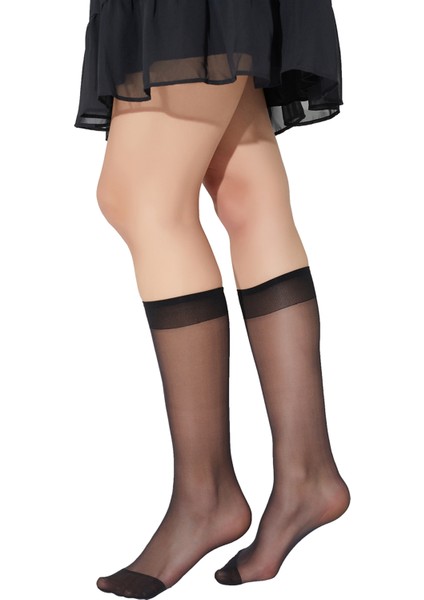 Rahat Lastikli Kaymaz 15 Den Kadın Dizaltı Siyah İnce Pantolon Çorabı - Renk No 500 fiyatları