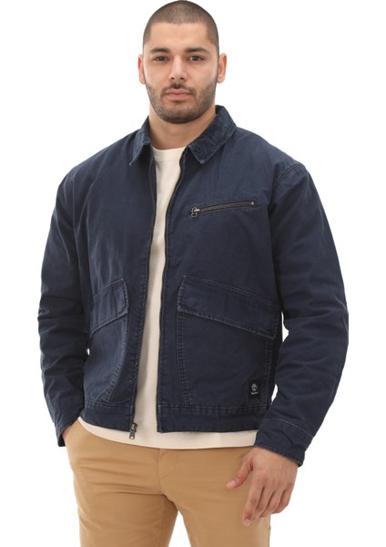 TB0A5TGF4331 Timberland Washed Canvas Jacket Erkek Ceket Lacivert