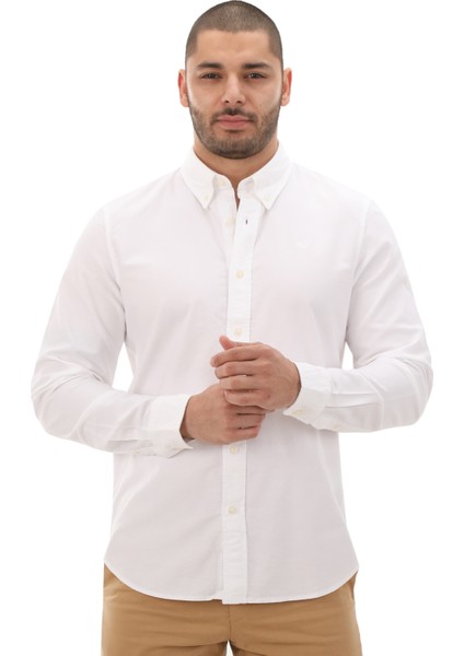 TB0A6GPNA941 Timberland Oxford Shirt Erkek G&amp;ouml;mlek Beyaz