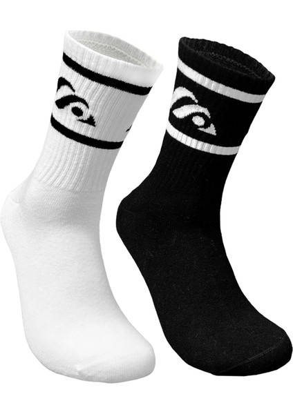 Logo Tennis 2 Pack Unisex Siyah Çorap