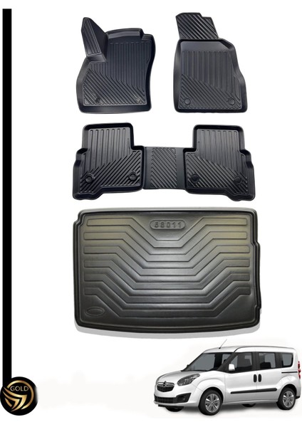 Opel Combo D 2010 Havuzlu Paspas + Bagaj Havuzu Lila Ikili Set