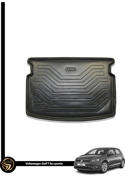 Volkswagen Golf 7 3D Havuzlu Oto Paspas + Bagaj Havuzu Lila Ikili Set