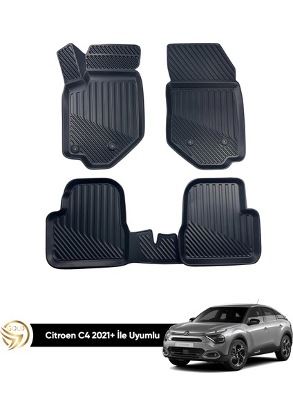 Black Gold Citroen C4 3D Havuzlu Paspas 2021+ Kauçuk Deluxe