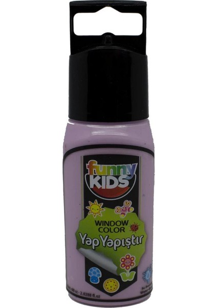 Funny Kids Yap Yapıştır Cam Boyası 60CC - 7512 Lila