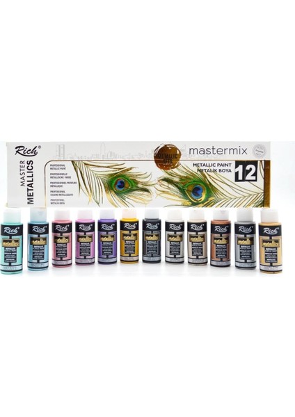 Mastermix Akrilik Boya 60 cc 12 Metalik Renkler