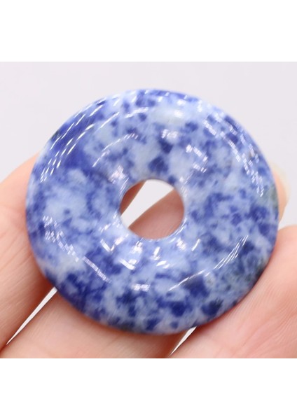 Sodalit Doğal Taş Lapis Lazuli Kolye Büyük Delik Düz Yuvarlak Ametist Kristal Takı Yapımı Için Kolye Kolye Kadınlar Için (Yurt Dışından)