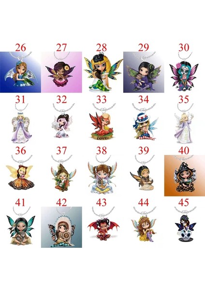 No.30 Boyutu 43 Stilleri Yaratıcı 3D Anime Karikatür Melek Kanatları Tasarım Bezemeler Figurineresin Kolye Su Dalgası Zincir Kolye (Yurt Dışından) fırsatları