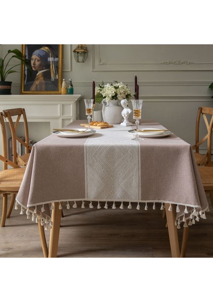 Çok Amaçlı Masa Örtüsü Piknik Örtüsü ve Masa Örtüsü Elmas Jakar Desen 140X140CM (Yurt Dışından)