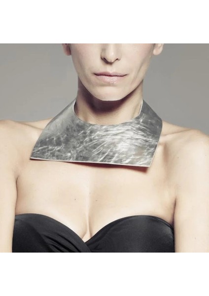 No.4 Boyutu Moda Gümüş Renk Deri Kolye Kadın Gerdanlık Kolye Geometrik Takı Punk Tarzı Deri Takı Bohem Tarzı (Yurt Dışından) modelleri