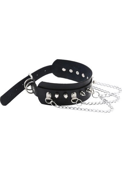 Sarı Gotik Pu Deri Gerdanlık Kolye Kadın Erkek Kız Erkek Için-Punk Rock Gerdanlık Zincir Metal Kolye Cadılar Bayramı Partisi Kostüm Için (Yurt Dışından)