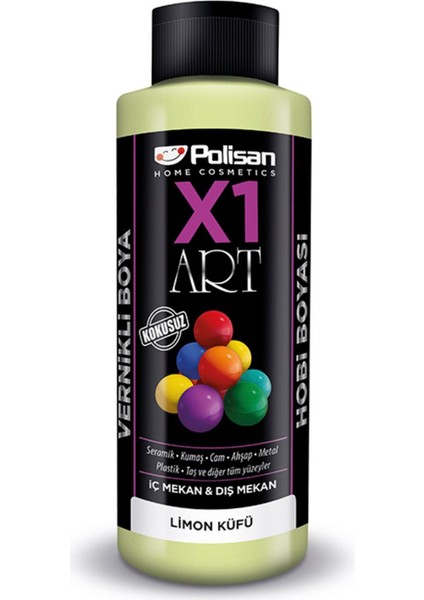 X1 Art Vernikli Hobi Boyası Limon Küfü 120 ml