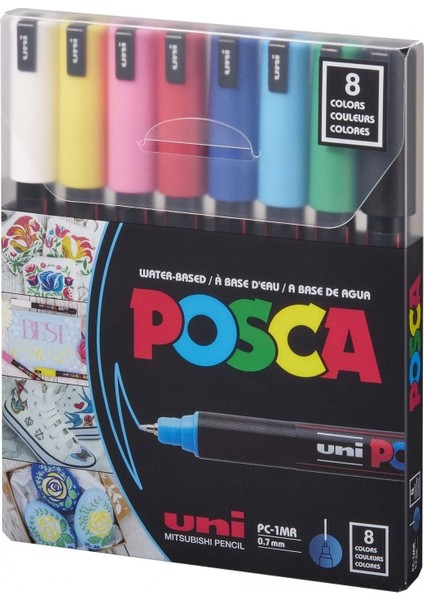 Posca Pc-1mr 0.7 Su Bazlı Poster Markörü Anarenk 8'li