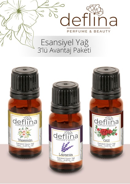 3'lü Avantaj Set2 Esansiyel Uçucu Yağ Aromaterapi Difüzör Esansı Hava Nemlendirici Oda Kokusu 3X10ML. Doğal ortam