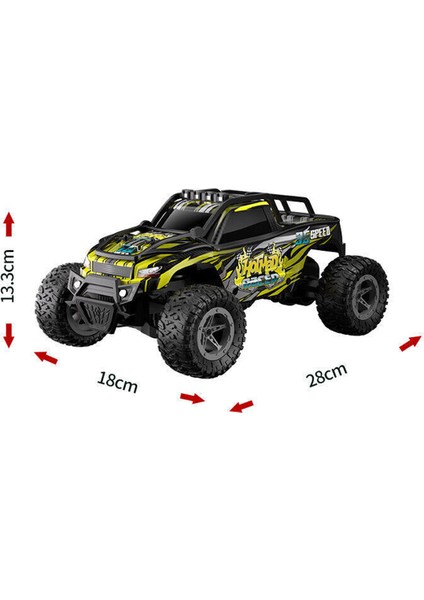 Kontrollü LED Işıklı Off Road Araç Siyah 2.4 GHz