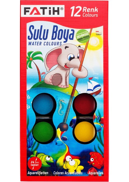 Kırtasiye 12'li Boyama Seti (Kuruboya,suluboya,pastelboya,keçeli Kalem) fırsatları