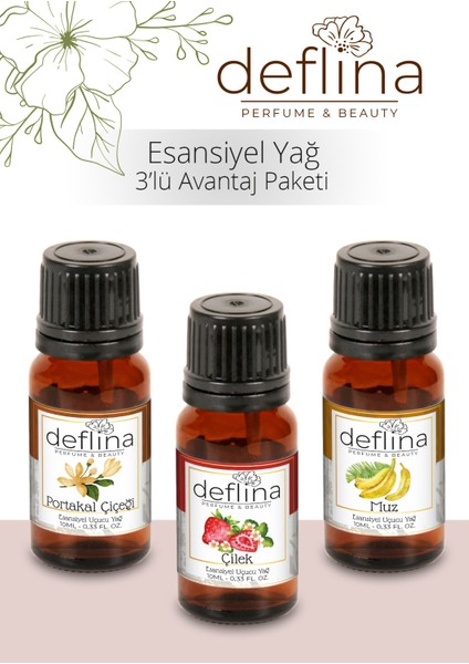 3'lü Avantaj Set3 Esansiyel Uçucu Yağ Aromaterapi Difüzör Esansı Hava Nemlendirici Oda Kokusu 3X10ML