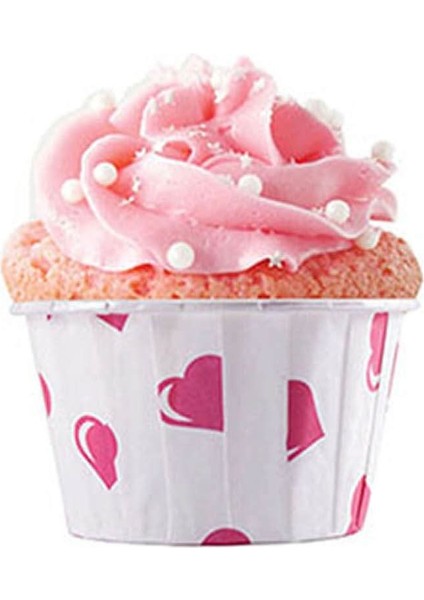 Kalp Puantiyeli Muffin Kek Kapsülü 50LI fiyatları