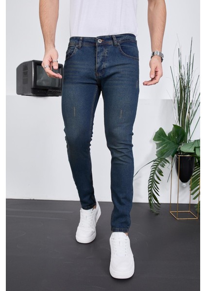 Erkek Likralı Denim Skinny Fit Süper Dar Jeans