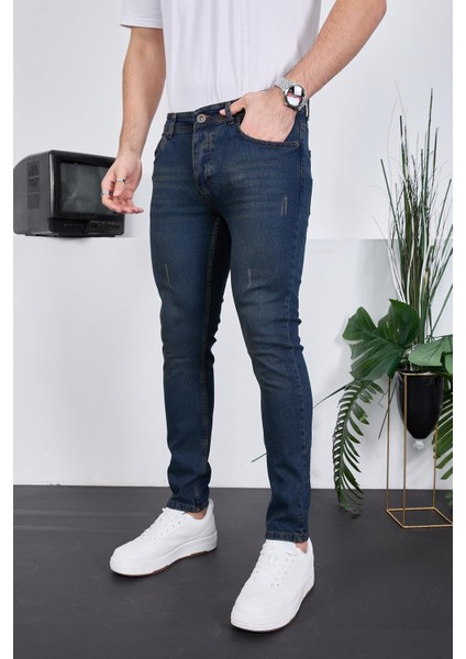 Erkek Likralı Denim Skinny Fit Süper Dar Jeans