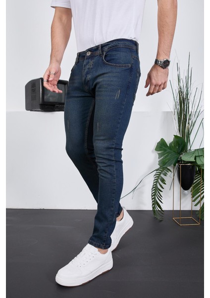 Erkek Likralı Denim Skinny Fit Süper Dar Jeans