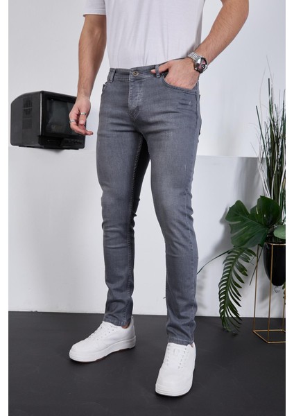 Erkek Likralı Denim Skinny Fit Süper Dar Jeans