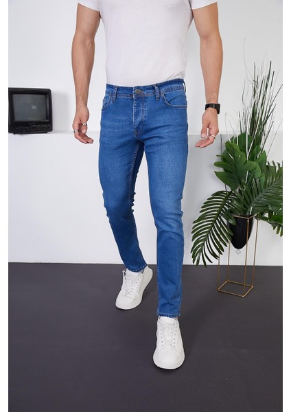 Erkek Likralı Slim Fit Kot/Jeans Pantolon