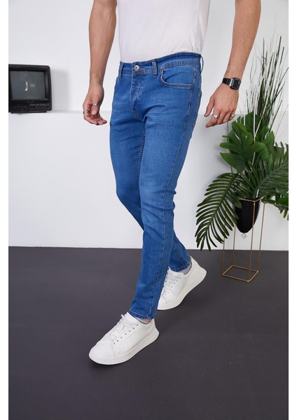 Erkek Likralı Slim Fit Kot/Jeans Pantolon