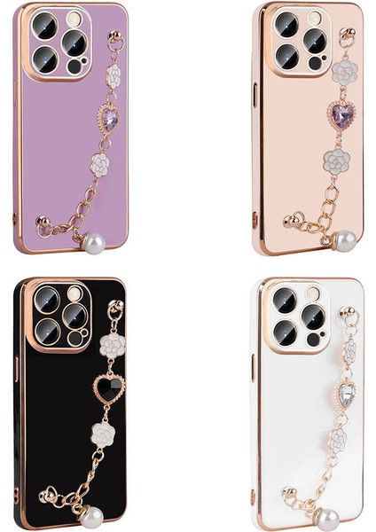 iPhone 15 Pro Max App El Tutamaçlı Kamera Korumalı App Taka Silikon Kapak-Mor