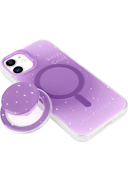 iPhone 11 App Magsafe Şarj Özellikli Tak-Çıkar Pop Soketli App Tiktok Kapak-Mavi