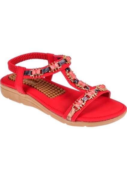 Comfort Kadın Sandalet GJ-1207 Kırmızı