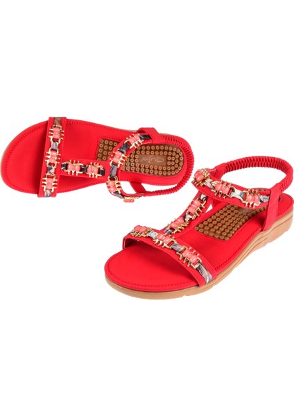 Comfort Kadın Sandalet GJ-1207 Kırmızı
