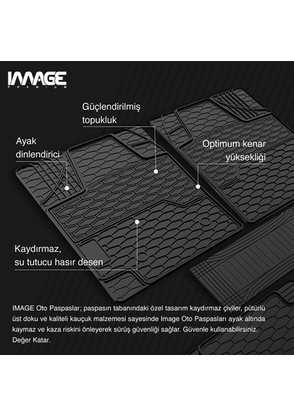 Skywell Et5 Crossover (2022 - ….) Ekstra Havuzlu Universal 3D Plus  Kauçuk Oto Paspas Siyah