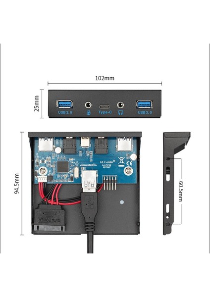 Masaüstü Bilgisayar Için 3,5 Inç Ön Panel 3,5mm Bilgisayar Disket Sürücü Kartı (Yurt Dışından)