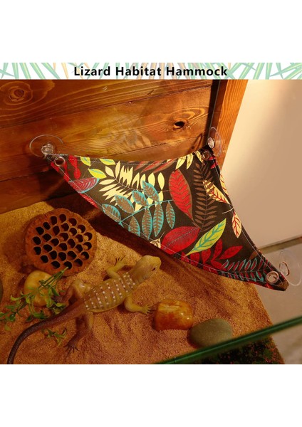C Tarzı 27X27X40CM Sürüngen Hamak Kertenkele Recliner Kancalı Üçgen Asılı Net Bukalemun Gecko Sakallı Ejderha Kertenkele Anoller (Yurt Dışından)