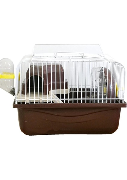 Kahverengi Tarzı Pembe Hamster Kafesi Çift Lüks Hamster Malzemeleri Oyuncak Küçük Malikane Kafesi Renkli Şasi (Yurt Dışından)