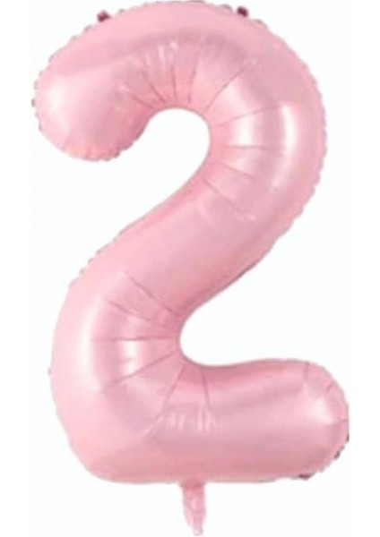2 Rakam Açık Pembe Folyo Balon 80 cm