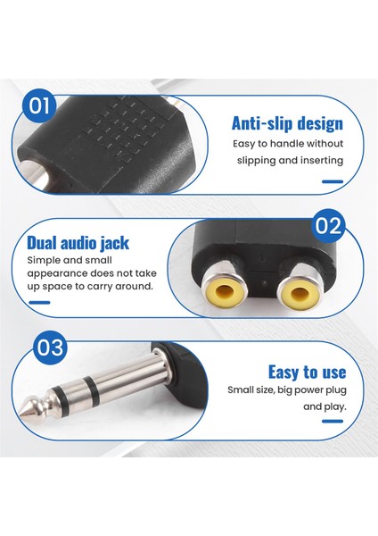 Erkek Stereo 2 Çift Rca Dişi Y Splitter Ses Adaptörü Dönüştürücü (Yurt Dışından)