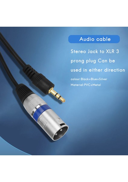 3m 3,5mm Stereo Jak Fişi 3 Pin Xlr Erkek Kablo Mikrofon Sesine (Yurt Dışından)