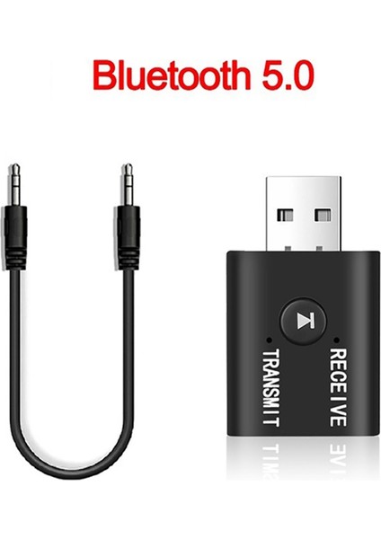 Taşınabilir Bluetooth 5.0 Verici Alıcı 3,5 mm Aux USB Mini 2'si 1 Arada (Yurt Dışından)