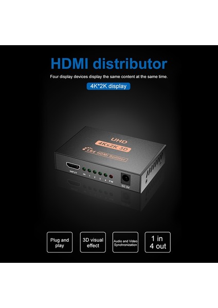 Ps5 Için 4K 1x4 HDMI Ayırıcı 1 Bağlantı Noktasından 4 HDMI USB Destekli Ayırıcıya (Yurt Dışından)