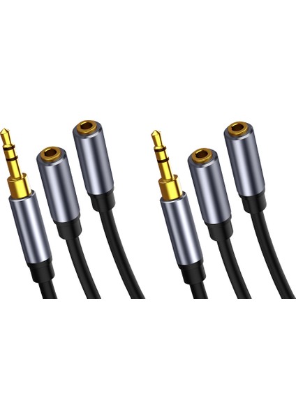 Paket Kulaklık Ayırıcı 3,5 mm Erkek - 2 Kadın Aux Ses Kablosu Kablosu (Yurt Dışından)