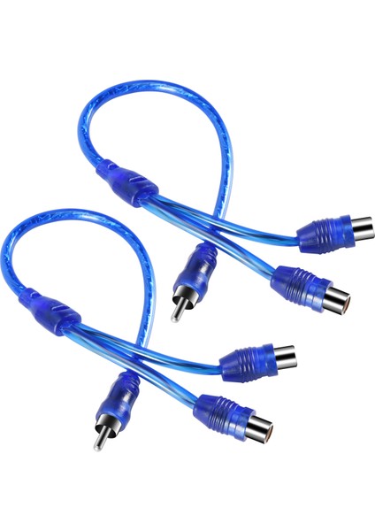 2x Rca Fono Y Ayırıcı Kurşun Adaptör Kablosu 1 Erkek - 2 Kadın 30CM (Yurt Dışından)