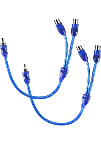 2x Rca Fono Y Ayırıcı Kurşun Adaptör Kablosu 1 Erkek - 2 Kadın 30CM (Yurt Dışından)