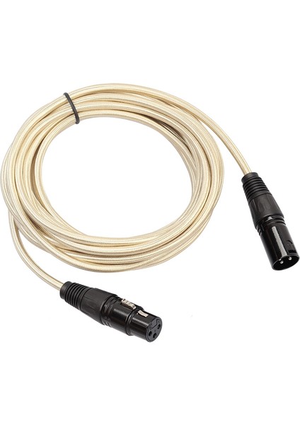 Naylon Örgülü Xlr Erkek - Dişi M/f 3pin Jak Uzatma Kablosu 5m (Yurt Dışından)