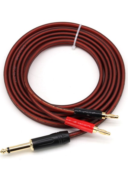 1/4 Ts - Banana Fiş, 6.35MM Ts Altın Kaplama 1/4 Ts Erkek - Çift (1.5m) (Yurt Dışından)