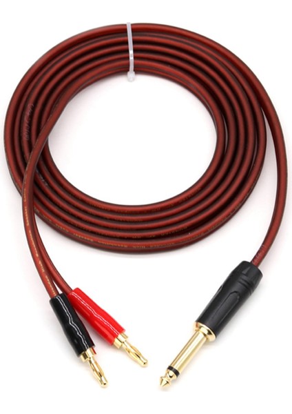 1/4 Ts - Banana Fiş, 6.35MM Ts Altın Kaplama 1/4 Ts Erkek - Çift (1.5m) (Yurt Dışından)